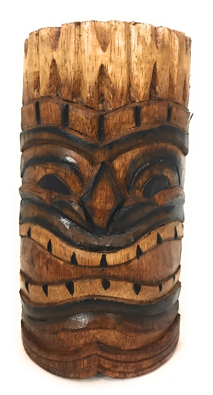 Happy Tiki Mask 8 in - Antique Finish Hand Carved | #bag1504720 Happy Tiki Mask 8 in - Antique Finish Hand Carved | #bag1504720